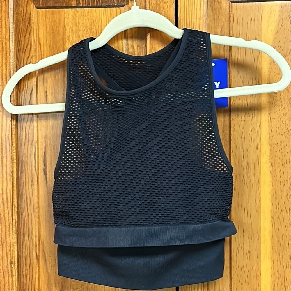 JoyLab High Neck Black Onyx Double Layer Sports Bra NWT XS